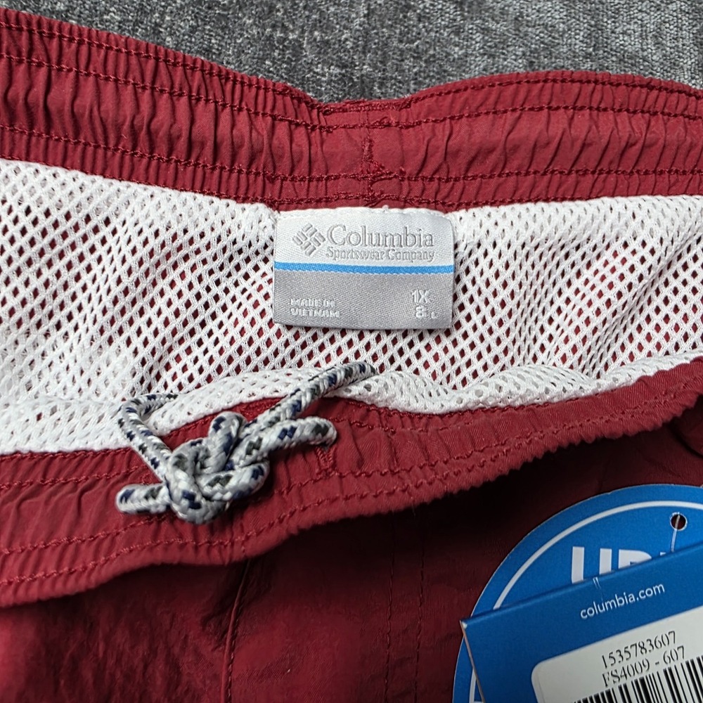 NWT Columbia PFG Swim Trunks Mens XL 8" Inseam Red Cruise Lifeguard Fishing Prep - Picture 10 of 12